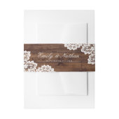 Rustiek Hout Kant Bruiloft Belly Band Uitnodigingen Wikkel (Voorkant Voorbeeld)