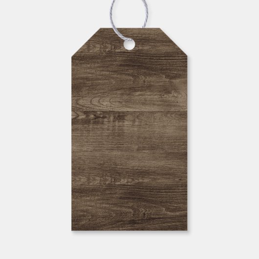 Rustiek hout &  kant bruiloft dank u cadeaulabel (Achterkant)