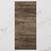 Rustiek Hout & Kant Bruiloft Diner Menu (Achterkant)