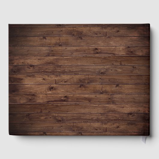 Rustiek hout  kant bruiloft gastenboek (Achterkant)