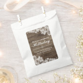 Rustiek Hout &  Kant Bruiloft Gepersonaliseerd Bedankzakje (Geknipt)