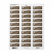 Rustiek Hout & Kant Bruiloft Retouradres Etiket (Full Sheet)