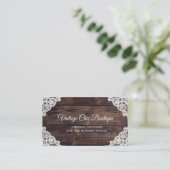 Rustiek Hout Kant Country Boutique Visitekaartje (Staand voorkant)