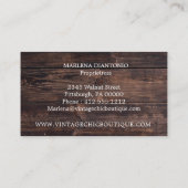 Rustiek Hout Kant Country Boutique Visitekaartje (Achterkant)