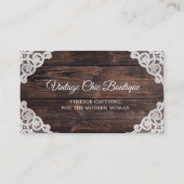 Rustiek Hout  Kant Country Boutique Visitekaartje (Voorkant)