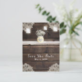 Rustiek hout, kant en metselwerk emmers schuur sav aankondigingskaart (Staand voorkant)