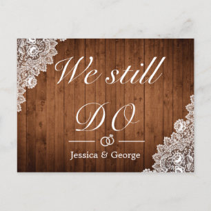 Rustiek hout & kant nog steeds Jubileum invitatie  Aankondigingskaart