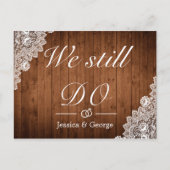 Rustiek hout & kant nog steeds Jubileum invitatie Aankondigingskaart (Voorkant)