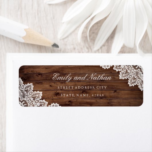 Rustiek hout  kant retour adres label (Insitu)