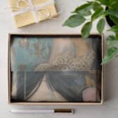 Rustiek hout, kant, weemoedig meisje, bloemen deco tissuepapier (Geschenk)