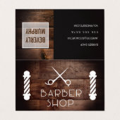 Rustiek Hout | Kapper Salon | Kapperpaal en Schare Visitekaartje (Buitenkant ongevouwen)