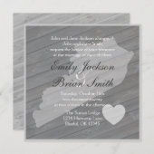 Rustiek hout Kentucky grijs bruiloft uitnodigingen (Voorkant / Achterkant)