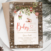 Rustiek hout kerst een vrolijk klein Baby shower Kaart