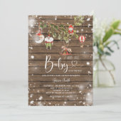 Rustiek hout kerst ornament vakantie feest kaart (Staand voorkant)