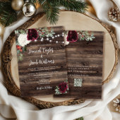 Rustiek Hout Kerst QR Code Trouwen Kaart