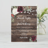 Rustiek Hout Kerst QR Code Trouwen Kaart (Staand voorkant)