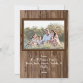 Rustiek hout kerstboom vakantie seizoen feestdagenkaart (Achterkant)