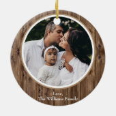 Rustiek hout kerstboom vakantie seizoen keramisch ornament (Achterkant)