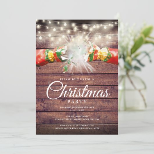 Rustiek hout Kerstmis feestdag Kaart (Staand voorkant)