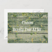 Rustiek hout kiest gelukkig ooit na citaat briefkaart (Voorkant / Achterkant)