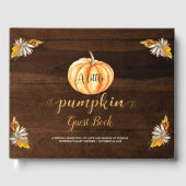 Rustiek Hout Kleine Pompoen Sinaasappel Baby showe Gastenboek (Voorkant)