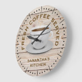 Rustiek Hout Koffie Thema Boerderij Naam Keuken Grote Klok (Hoek)