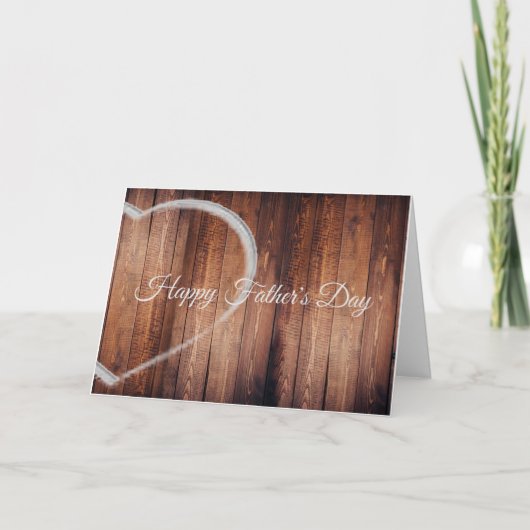 Rustiek Hout & Krijt Valentijn Hart voor Papa Notitiekaartje (Voorkant)