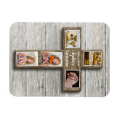 Rustiek hout kruis eerste communie foto - magneet (Horizontaal)