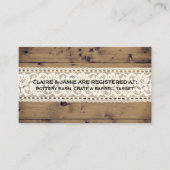 Rustiek Hout  Lace Wedding Registry Insert Informatiekaartje (Voorkant)