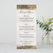 Rustiek Hout  Land Aangepaste Bruiloft Menu (Staand voorkant)