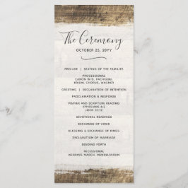Rustiek Hout Land Aangepaste Bruiloft Programma Programmakaart