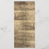 Rustiek Hout  Land Aangepaste Bruiloft Programma Programmakaart (Achterkant)