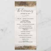 Rustiek Hout  Land Aangepaste Bruiloft Programma Programmakaart (Voorkant)