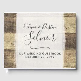 Rustiek Hout Land Boerderij Bruiloft Gastenboek