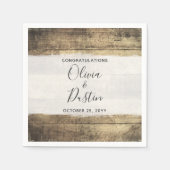 Rustiek Hout  Land Boerderij Bruiloft Servet (Voorkant)