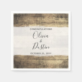 Rustiek Hout Land Boerderij Bruiloft Servet