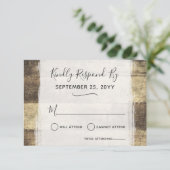 Rustiek Hout Land Boerderij Schuur Bruiloft RSVP (Staand voorkant)