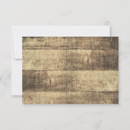 Rustiek Hout  Land Boerderij Schuur Bruiloft RSVP (Achterkant)