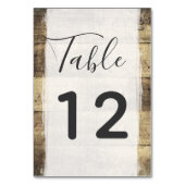 Rustiek Hout Land Bruiloft Tafel Nummer Kaart (Achterkant)