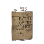 Rustiek hout land bruiloft | Vader van de bruid Heupfles (Rechts)