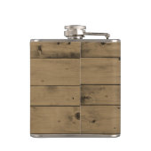 Rustiek hout land bruiloft | Vader van de bruid Heupfles (Achterkant)