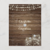 Rustiek Hout Land Mason Jar Bruiloft DETAILS Informatiekaartje (Achterkant)