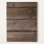 Rustiek Hout Land Monogram Script Bruiloft Planner (Achterkant)