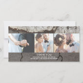 Rustiek hout land schuur bruiloft dank u bedankkaart (Voorkant)