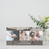 Rustiek hout land schuur bruiloft dank u bedankkaart (Staand voorkant)