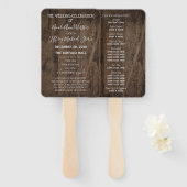 Rustiek Hout Land Schuur Bruiloft Programma Handwaaier (Voorkant en achterkant)