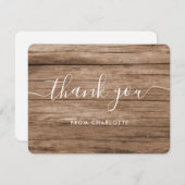 Rustiek Hout Land Trouwdouche Verjaardag Bedankkaart (Voorkant / Achterkant)