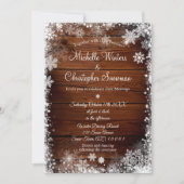 Rustiek hout land winter bruiloft kaart (Voorkant)