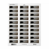 Rustiek hout | Land Zwart Beer Silhouet Etiket (Full Sheet)