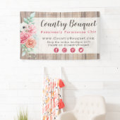 Rustiek Hout Landhuis Bloemen Roos Boutique Spandoek (Insitu)